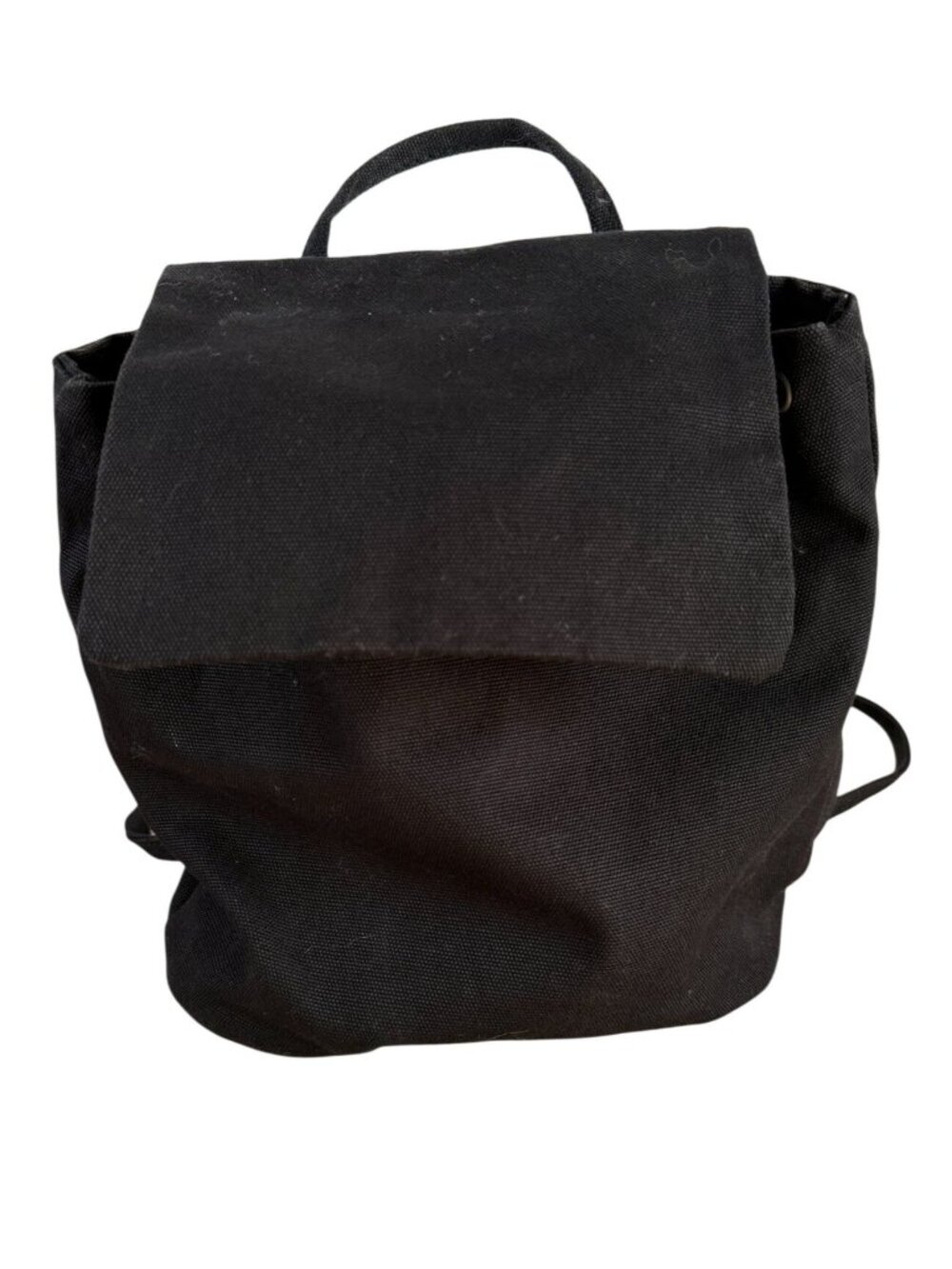 Baggu Black Canvas Mini Backpack Drawstring & Snap Closure